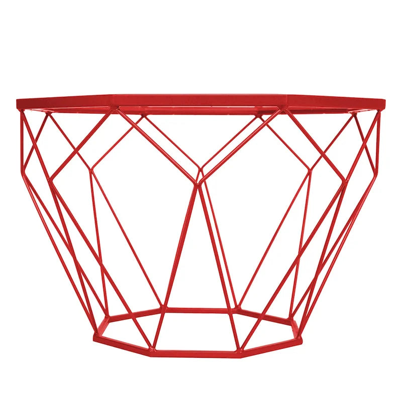 Modern Octagon Coffee Table - 21.5 Tempered Glass Top, Gold Geometric Metal Base, Multi-Use - Image 26