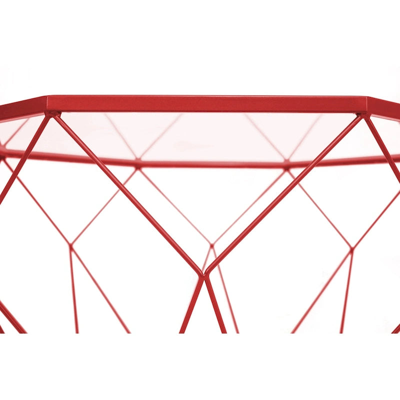 Modern Octagon Coffee Table - 21.5 Tempered Glass Top, Gold Geometric Metal Base, Multi-Use - Image 27