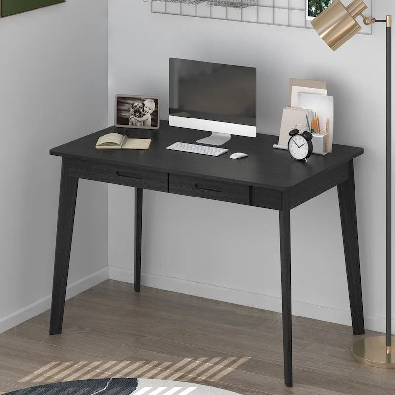 Wood Desk - 39.4W, Multi-Functional, Rounded Corners, Optional Drawers, Easy Assembly - Image 12