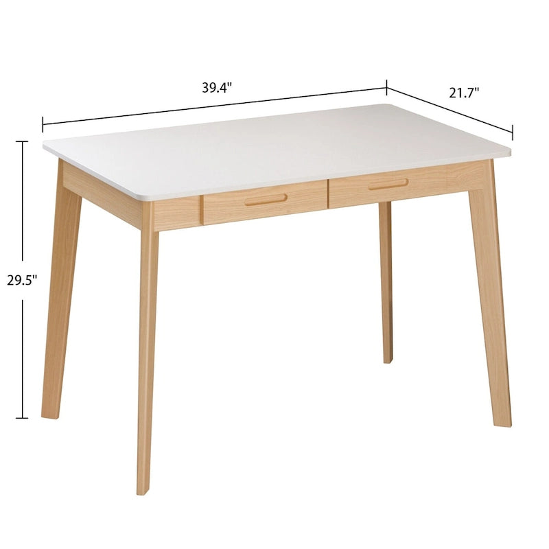 Wood Desk - 39.4W, Multi-Functional, Rounded Corners, Optional Drawers, Easy Assembly - Image 5